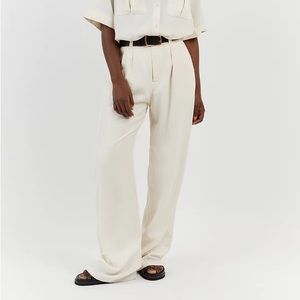 DISSH AMELIA OFF WHITE LINEN BLEND PANT